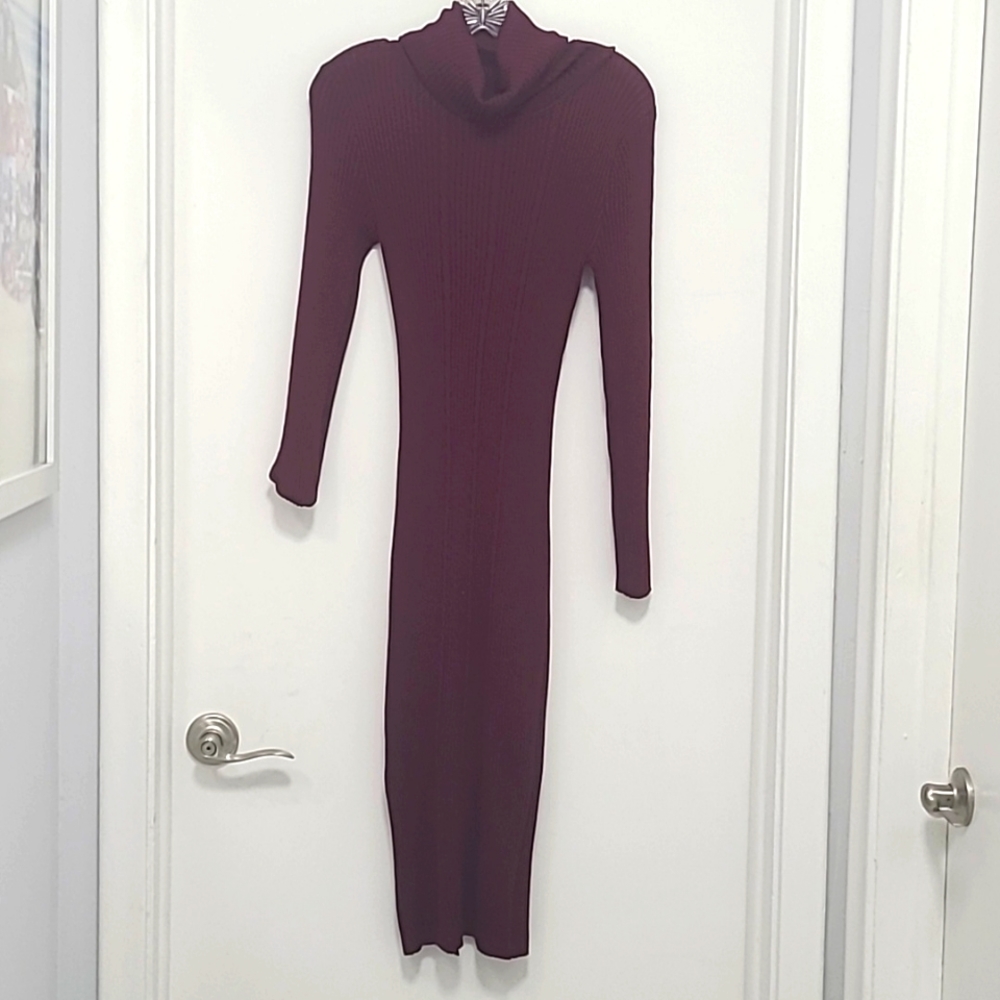 Maroon Midi Sweater Dress
